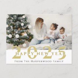 Eenvoudige Elegante Moderne Gelukkig Nieuwjaar Een Feestdagenkaart