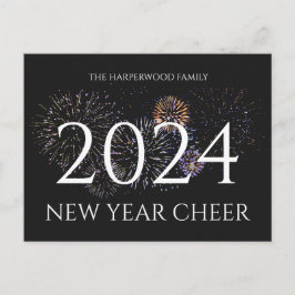 Eenvoudige Elegante Moderne Gelukkig Nieuwjaar Een Feestdagenkaart