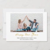 Eenvoudige Elegante Moderne Gelukkig Nieuwjaar Een Feestdagenkaart (Voorkant)