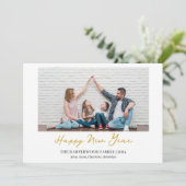 Eenvoudige Elegante Moderne Gelukkig Nieuwjaar Een Feestdagenkaart (Staand voorkant)