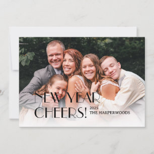 Eenvoudige Elegante Moderne Gelukkig Nieuwjaar Een Feestdagenkaart