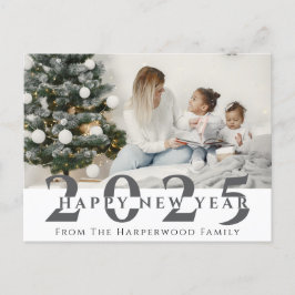 Eenvoudige Elegante Moderne Gelukkig Nieuwjaar Een Feestdagenkaart