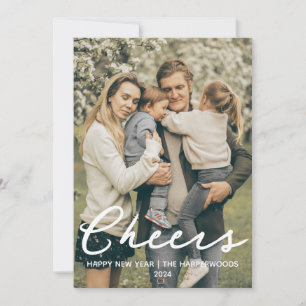 Eenvoudige Elegante Moderne Gelukkig Nieuwjaar Een Feestdagenkaart