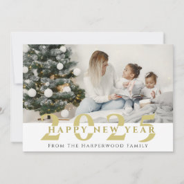 Eenvoudige Elegante Moderne Gelukkig Nieuwjaar Een Feestdagenkaart