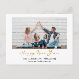 Eenvoudige Elegante Moderne Gelukkig Nieuwjaar Een Feestdagenkaart