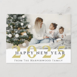 Eenvoudige Elegante Moderne Gelukkig Nieuwjaar Een Feestdagenkaart