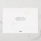 Eenvoudige Elegante Moderne Gelukkig Nieuwjaar Een Folie Feestdagenkaart (Achterkant)