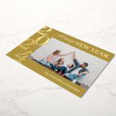 Eenvoudige Elegante Moderne Gelukkig Nieuwjaar Een Folie Feestdagenkaart (Gedraaid)