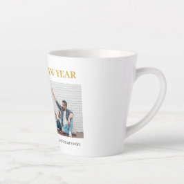 Eenvoudige Elegante Moderne Gelukkig Nieuwjaar Een Latte Mok