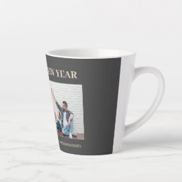 Eenvoudige Elegante Moderne Gelukkig Nieuwjaar Een Latte Mok