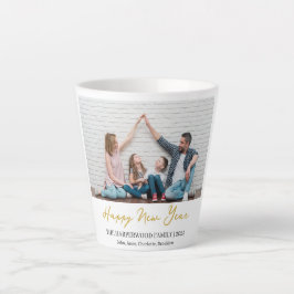 Eenvoudige Elegante Moderne Gelukkig Nieuwjaar Een Latte Mok