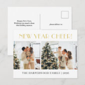 Eenvoudige Elegante Moderne Gelukkig Nieuwjaar Twe Feestdagenkaart (Voorkant / Achterkant)