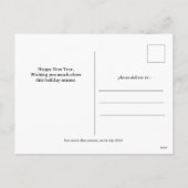 Eenvoudige Elegante Moderne Gelukkig Nieuwjaar Twe Feestdagenkaart (Achterkant)