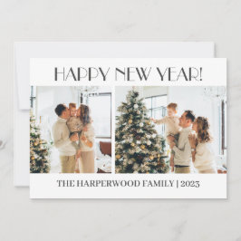 Eenvoudige Elegante Moderne Gelukkig Nieuwjaar Twe Feestdagenkaart