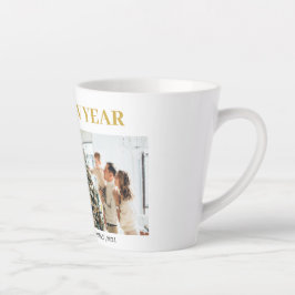 Eenvoudige Elegante Moderne Gelukkig Nieuwjaar Twe Latte Mok