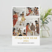 Eenvoudige Elegante Moderne Gelukkig Nieuwjaar Vie Feestdagenkaart (Staand voorkant)