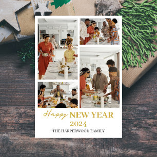 Eenvoudige Elegante Moderne Gelukkig Nieuwjaar Vie Feestdagenkaart