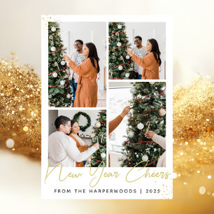 Eenvoudige Elegante Moderne Gelukkig Nieuwjaar Vie Feestdagenkaart