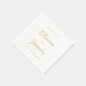 Eenvoudige elegante moderne gouden script bruiloft servet (Hoek)