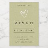 EENVOUDIGE ELEGANTE MODERNE GROENE WITTE HARTKANDL VOEDSELCONTAINER ETIKET (Enkel label)