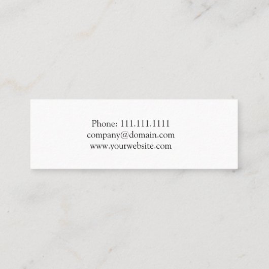 Eenvoudige elegante moderne haarstijllijst getextu mini visitekaartje (Achterkant)
