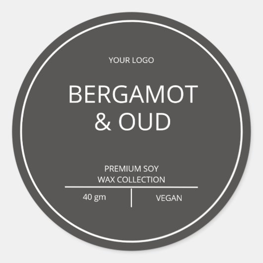 Eenvoudige elegante moderne kaars ronde sticker (Voorkant)