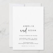 Eenvoudige elegante moderne kalligrafie bruiloft kaart (Voorkant)