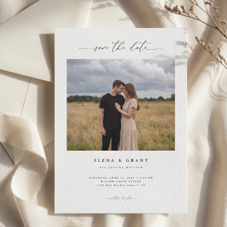 Eenvoudige Elegante Moderne Kalligrafie Foto Bruil Save The Date