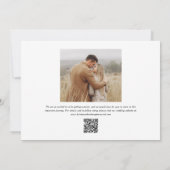 Eenvoudige Elegante Moderne Kalligrafie Script QR Save The Date (Achterkant)