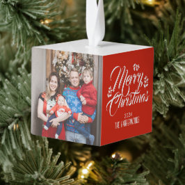 Eenvoudige elegante moderne kerst 3 Familie foto Decoratie