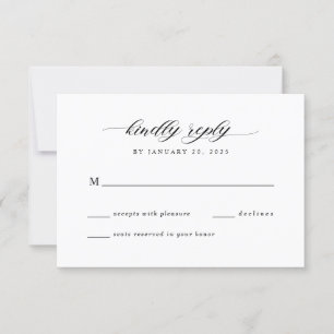 Eenvoudige Elegante Moderne Klassieke Typografie T RSVP Kaartje
