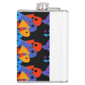 Eenvoudige elegante moderne Kleurrijke KUNST VAN V Heupfles (Achterkant)