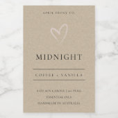 EENVOUDIGE ELEGANTE MODERNE KRAFT BLUSH HEART KAND VOEDSELCONTAINER ETIKET (Enkel label)