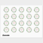 Eenvoudige elegante moderne krans rustieke kerst ronde sticker (Vel)