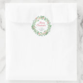 Eenvoudige elegante moderne krans rustieke kerst ronde sticker (Tas)