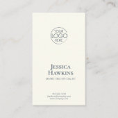 Eenvoudige elegante moderne Logo Dusty Blue Profes Visitekaartje (Voorkant)