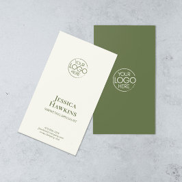 Eenvoudige Elegante Moderne Logo Green Professiona Visitekaartje