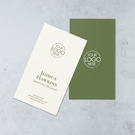 Eenvoudige Elegante Moderne Logo Green Professiona Visitekaartje