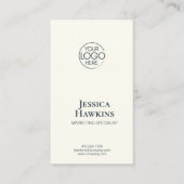 Eenvoudige Elegante Moderne Logo Navy Blue Profess Visitekaartje (Voorkant)