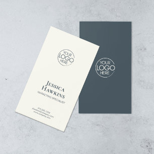 Eenvoudige Elegante Moderne Logo Navy Blue Profess Visitekaartje