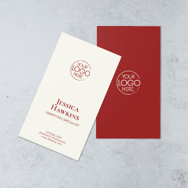 Eenvoudige Elegante Moderne Logo Red Professional Visitekaartje