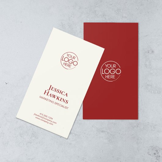 Eenvoudige Elegante Moderne Logo Red Professional Visitekaartje