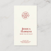 Eenvoudige Elegante Moderne Logo Red Professional Visitekaartje (Voorkant)