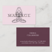 Eenvoudige elegante moderne massagetherapeut Lotus Visitekaartje (Voorkant / Achterkant)