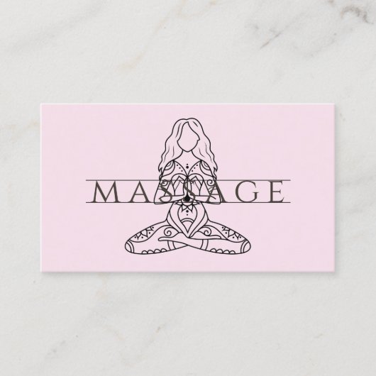 Eenvoudige elegante moderne massagetherapeut Lotus Visitekaartje (Voorkant)