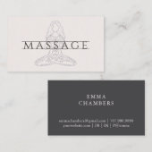 Eenvoudige elegante moderne massagetherapeut Lotus Visitekaartje (Voorkant / Achterkant)