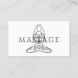 Eenvoudige Elegante Moderne Massagetherapeut Lotus Visitekaartje