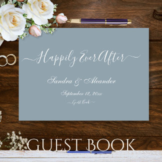 Eenvoudige Elegante Moderne Minimal Dusty Blue bru Gastenboek