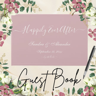 Eenvoudige Elegante Moderne Minimal Dusty Roos bru Gastenboek