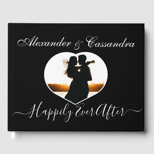 Eenvoudige Elegante moderne Minimal Zwart Wit brui Gastenboek (Voorkant)